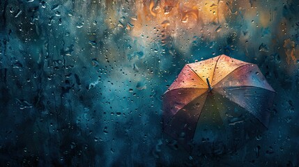 Person Holding Umbrella in Rain