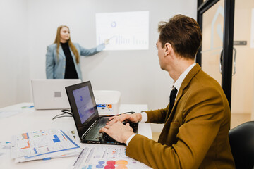 Diverse business team having a meeting in a creative workplace