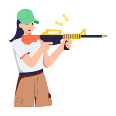 Fototapeta premium Easy to edit flat illustration of gun shooting practice 