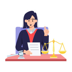 Download flat illustration of judge 