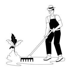 Grab this glyph illustration of farmer 