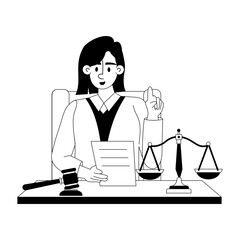 Download glyph illustration of judge 