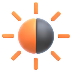 3d icon Brightness and Contrast, 3d illustration, 3d element, 3d rendering.