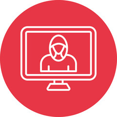 Hacking line circle icon