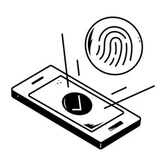 Latest outline icon of biometric verification 