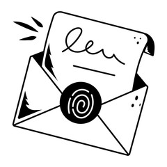 Check out line icon of secure email 