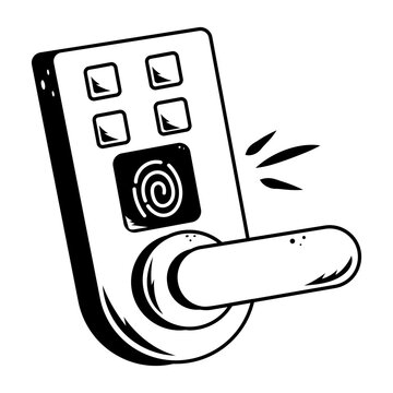 recommend clip art: Trendy outline icon of biometric lock 