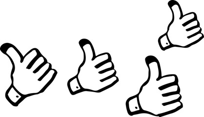 Thumbs up decor pattern vector silhouette. repeating.