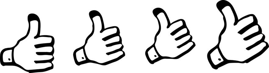 Thumbs up decor pattern vector silhouette. repeating.