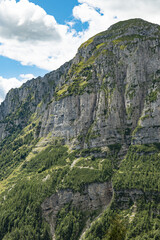 Cloudy mountain peaks of The Dolomites at the Brenta Adamello Mountains, Trentino, Italy