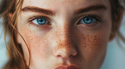 Fototapeta premium Girl showing signs of facial aging