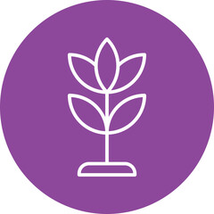 Plant line circle icon