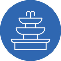 Fountain line circle icon