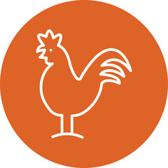 Chicken line circle icon