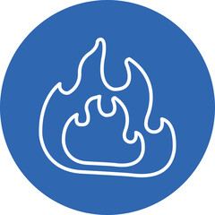 Bonfire line circle icon