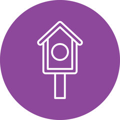 Bird house line circle icon