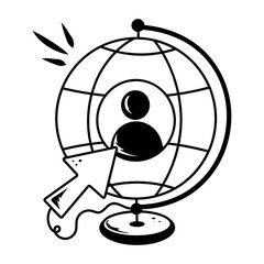 Trendy hand drawn icon of a web profile 