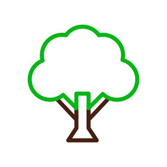 tree icon duocolor green brown