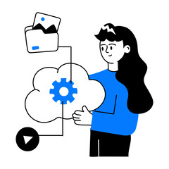 Here’s a doodle mini illustration of cloud management 