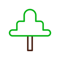 tree icon duocolor green brown