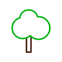 tree icon duocolor green brown
