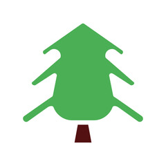 tree icon solid green brown