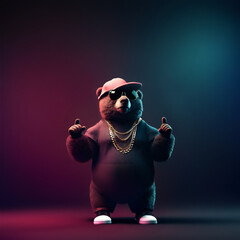 힙합, 곰, 곰돌이, 곰인형, 랩퍼