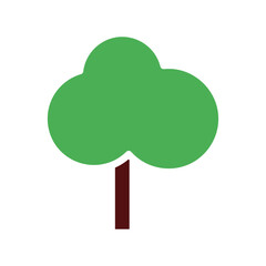 tree icon solid green brown