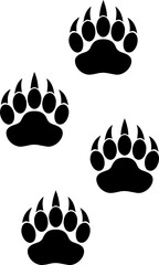 Fototapeta premium Bear paw print silhouette