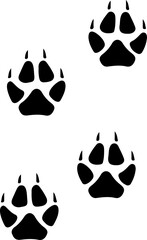 Fox paw print silhouette