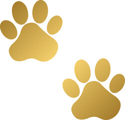 Golden cat paw print silhouette © N2