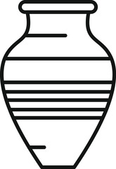 Simple line drawing representing an ancient clay vase, ideal for projects related to history, archaeology, and ancient civilizations
