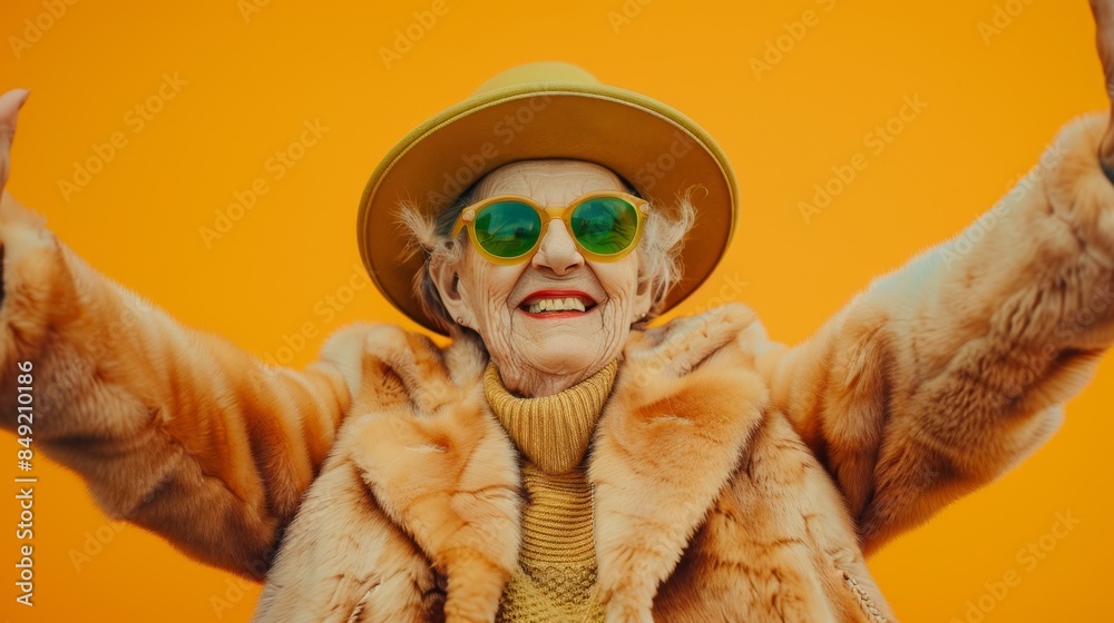 Poster The trendy elderly woman