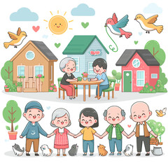 children with their house