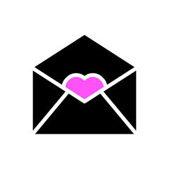 Wedding love icon solid black pink