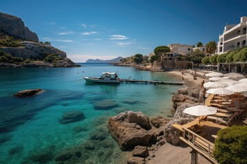 Fototapeta premium FAVIGNANA, Sicily Golden beaches and crystalline sea., generative IA