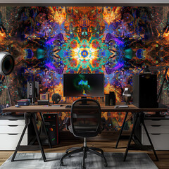 modern computer room setup