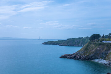 Dublin, Ireland - seaside under blue sky and white clouds