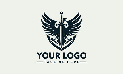 Eagle Sword Vector Logo Unleash the Power and Majesty of Your Brand Embrace the Strength and Nobility with the Enchanting Eagle Sword Vector Logo Symbolize Victory, Leadership, and Protection