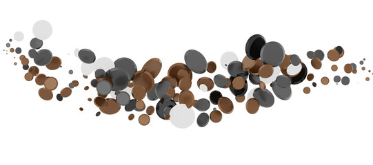 Gilded Festivity: Brilliant 3D Illustration Showcasing a Shower of gold Confetti