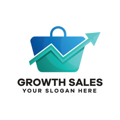 Growth Sales Gradient Logo Design