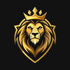 angry lion logo king crown on head , for esport gaming logo | elegant luxury lion logo king crown
