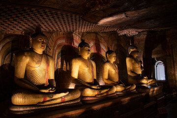 buddha statues in temple, Sri Lanka