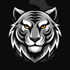 Angry Tiger Mascot, Isolated vector logo illustration | wild animal tiger head face mascot design vector illustration, logo template isolated on white background
