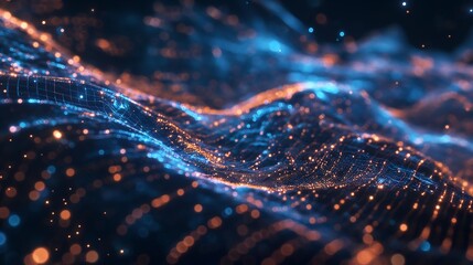 Cybernetic landscape with digital currency symbols integrated into futuristic city skyscrapers