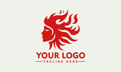 Woman Flame Vector Logo Symbolize Power, Transformation, and Inspiration: Majestic Woman Flame Vector Logo Embrace the Fiery Spirit with the Enchanting Woman Flame