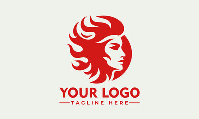 Woman Flame Vector Logo Symbolize Power, Transformation, and Inspiration: Majestic Woman Flame Vector Logo Embrace the Fiery Spirit with the Enchanting Woman Flame