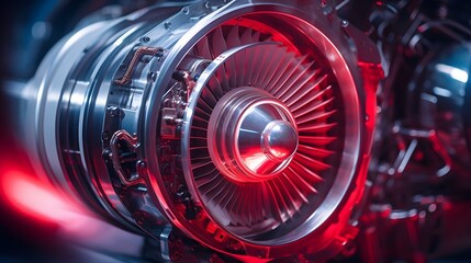 Aerospace manufacturing, jet engines, precision engineering, clean assembly, high-tech tools