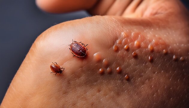 Bug bites images, bed bug bites the human skin, Bugs bite the human body and cause infection