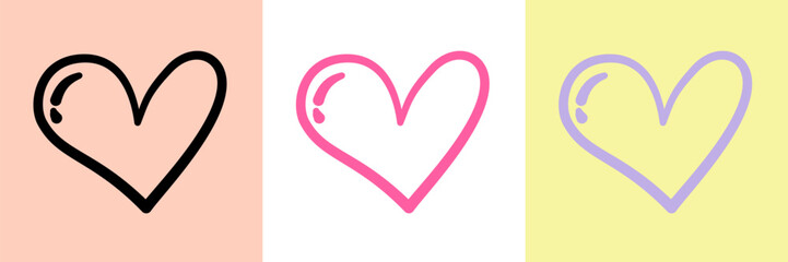 Very cute heart line icon, used to decorate work pieces.